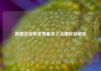 离婚咨询师免费服务之法律权益解析