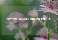 找个律师咨询点事：明智决策的第一步