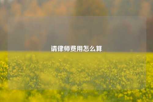 请律师费用怎么算